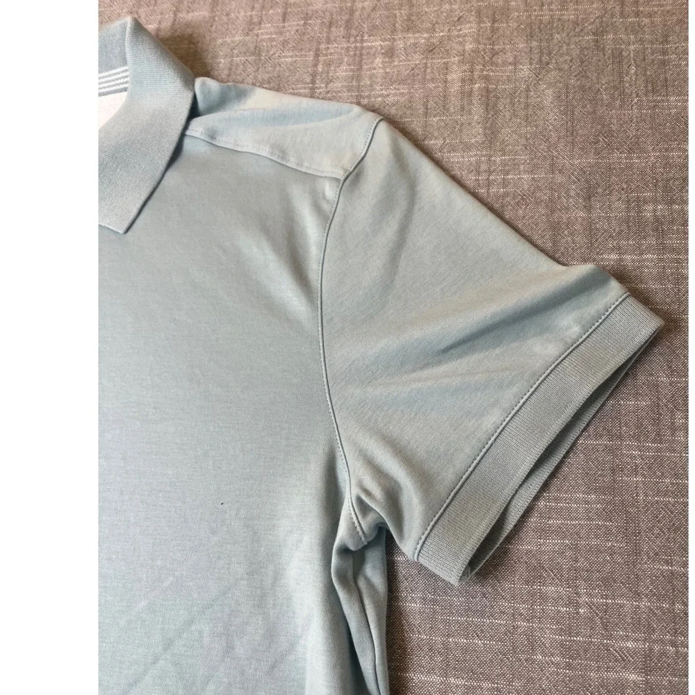 Banana Republic Mens Cotton Polo Shirt Sage Green‎ Blue Short Sleeve S 719494-01
